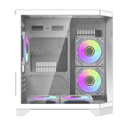 Darkflash Počítačová skříň Darflash FT350 + 5 ventilátorů aRGB (bílá)