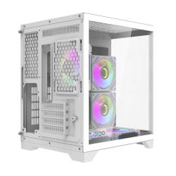 Darkflash Počítačová skříň Darflash FT350 + 5 ventilátorů aRGB (bílá)