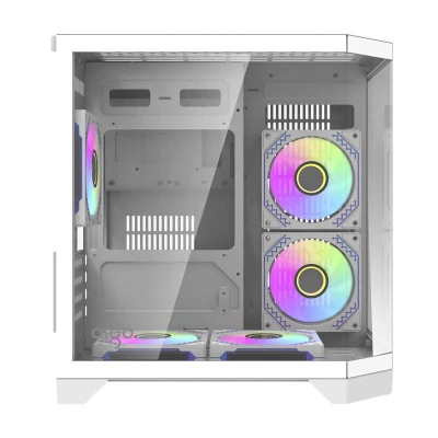 Darkflash Počítačová skříň Darflash FT350 + 5 ventilátorů aRGB (bílá)