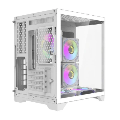Darkflash Počítačová skříň Darflash FT350 + 5 ventilátorů aRGB (bílá)