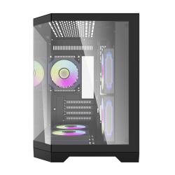 Darkflash Počítačová skříň Darflash FT350 + 5 ventilátorů aRGB (černá)