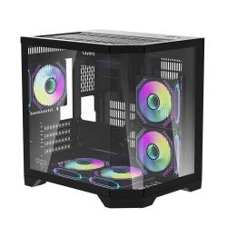 Darkflash Počítačová skříň Darflash FT350 + 5 ventilátorů aRGB (černá)