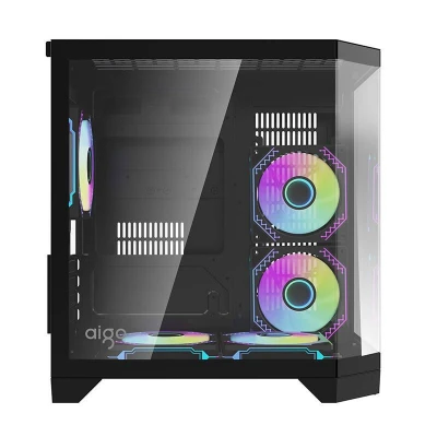 Darkflash Počítačová skříň Darflash FT350 + 5 ventilátorů aRGB (černá)