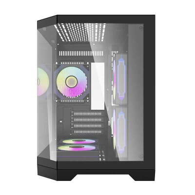 Darkflash Počítačová skříň Darflash FT350 + 5 ventilátorů aRGB (černá)