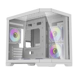 Darkflash Počítačová skříň Darflash FT418 + 6 ventilátorů aRGB (bílá)