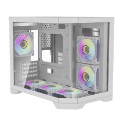 Darkflash Počítačová skříň Darflash FT418 + 6 ventilátorů aRGB (bílá)