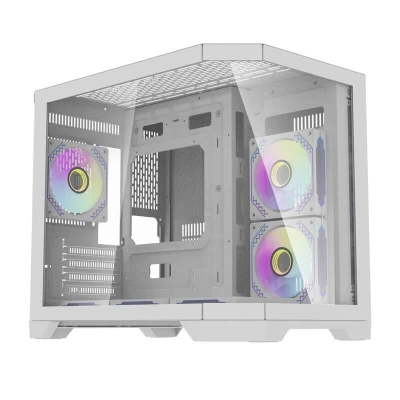 Darkflash Počítačová skříň Darflash FT418 + 6 ventilátorů aRGB (bílá)