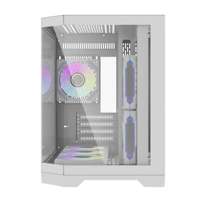 Darkflash Počítačová skříň Darflash FT418 + 6 ventilátorů aRGB (bílá)
