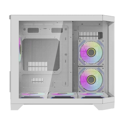 Darkflash Počítačová skříň Darflash FT418 + 6 ventilátorů aRGB (bílá)