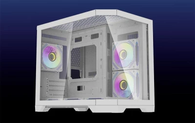 Darkflash Počítačová skříň Darflash FT418 + 6 ventilátorů aRGB (bílá)
