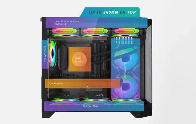 Darkflash Počítačová skříň Darflash FT418 + 6 ventilátorů aRGB (bílá)