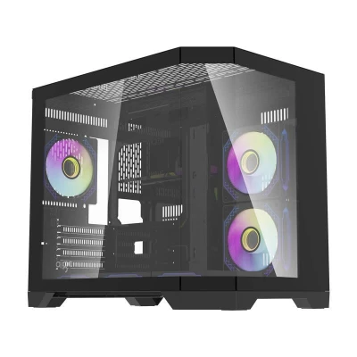 Darkflash Počítačová skříň Darflash FT418 + 6 ventilátorů aRGB (černá) Darkflash Počítačová skříň Darflash FT418 + 6 ventilátorů aRGB (černá)