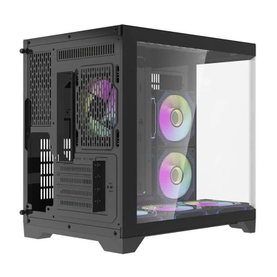 Darkflash Počítačová skříň Darflash FT418 + 6 ventilátorů aRGB (černá)