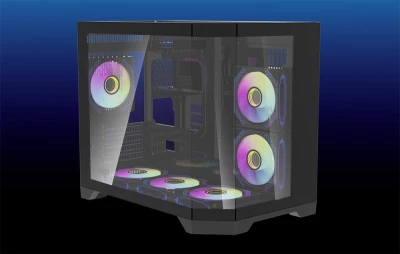 Darkflash Počítačová skříň Darflash FT418 + 6 ventilátorů aRGB (černá)