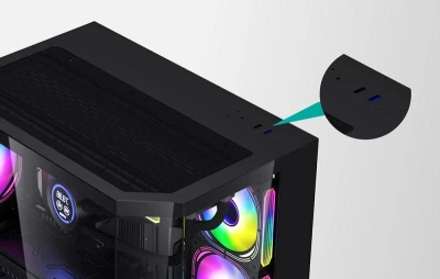 Darkflash Počítačová skříň Darflash FT418 + 6 ventilátorů aRGB (černá)
