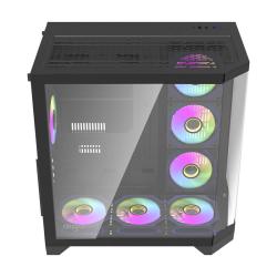 Darkflash Počítačová skříň Darflash FT418 PRO + 7 ventilátorů aRGB (černá)