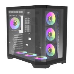 Darkflash Počítačová skříň Darflash FT418 PRO + 7 ventilátorů aRGB (černá)
