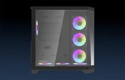 Darkflash Počítačová skříň Darflash FT418 PRO + 7 ventilátorů aRGB (černá)