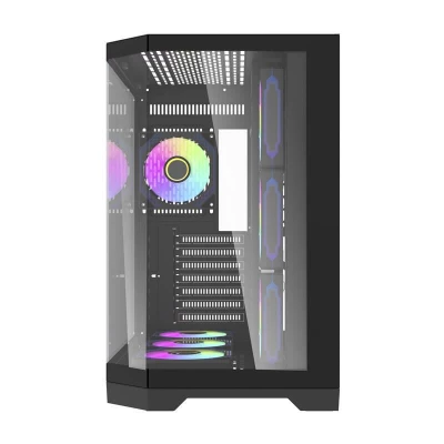 Darkflash Počítačová skrinka Darflash FT418 PRO + 7 ventilátorov aRGB (čierna)