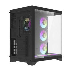 Darkflash Počítačová skříň Darflash FT418 PRO + 7 ventilátorů aRGB (černá)