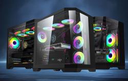 Darkflash Počítačová skrinka Darflash FT418 PRO + 7 ventilátorov aRGB (čierna)