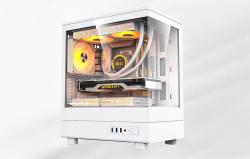 Darkflash Počítačová skříň DB330M + 3 ventilátory aRGB (bílá)