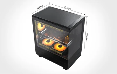 Darkflash DB330M černá počítačová skříň se 3 ventilátory