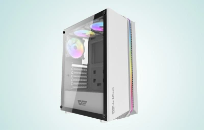 Darkflash Počítačová skrinka DK151 LED so 3 ventilátormi (biela)