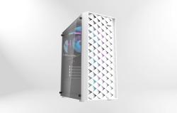 Darkflash Počítačová skříň DK351+ 4 ventilátory (bílá)