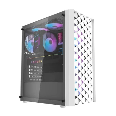 Darkflash Počítačová skrinka DK351+ 4 ventilátory (biela)