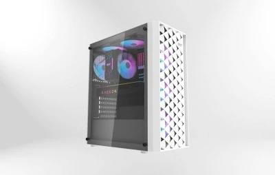Darkflash Počítačová skrinka DK351+ 4 ventilátory (biela)