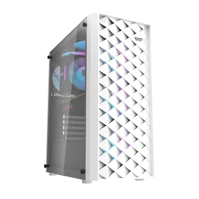 Darkflash Počítačová skříň DK351+ 4 ventilátory (bílá)