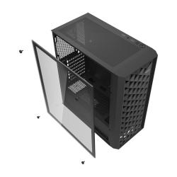 Darkflash Počítačová skříň DK351 + 4 ventilátory (černá)