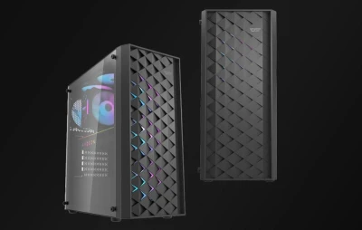 Darkflash Počítačová skříň DK351 + 4 ventilátory (černá)