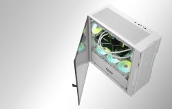 Darkflash Počítačová skříň DK431 + 4 ventilátory (bílá)
