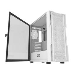 Darkflash Počítačová skříň DK431 + 4 ventilátory (bílá)