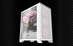 Darkflash Počítačová skříň DRX70 MESH + 4 ventilátory RGB (bílá)