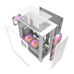 Darkflash Počítačová skříň DRX70 MESH + 4 ventilátory RGB (bílá)