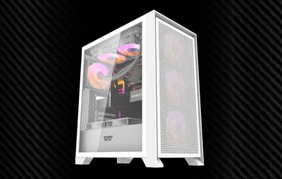 Darkflash Počítačová skříň DRX70 MESH + 4 ventilátory RGB (bílá)
