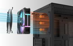 Darkflash Počítačová skříň DS900 AIR (černá) + 7 ventilátorů ARGB