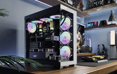 Darkflash Počítačová skříň DS900 (bílá) + 7 ventilátorů ARGB
