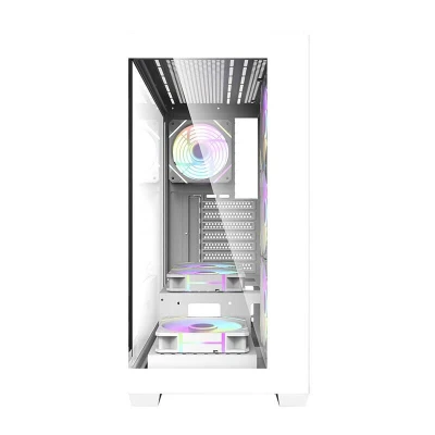 Darkflash Počítačová skříň DS900 (bílá) + 7 ventilátorů ARGB