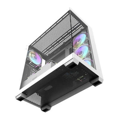Darkflash Počítačová skříň DS900 (bílá) + 7 ventilátorů ARGB