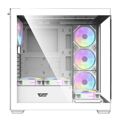 Darkflash Počítačová skříň DS900 (bílá) + 7 ventilátorů ARGB