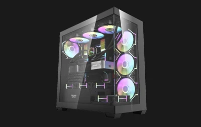 Darkflash Počítačová skříň DS900 (černá) + 7 ventilátorů ARGB
