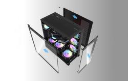 Darkflash Počítačová skříň DS900 (černá) + 7 ventilátorů ARGB