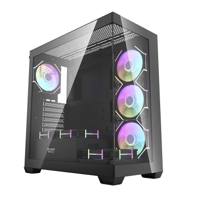 Darkflash Počítačová skříň DS900 (černá) + 7 ventilátorů ARGB