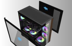 Darkflash Počítačová skříň DS900W bez ventilátorů (černá)