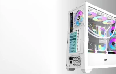 Darkflash DS900WD ATX bílá počítačová skříň se 4 ventilátory