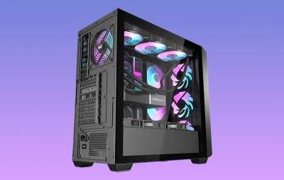 Darkflash Počítačová skrinka DS900WD (čierna) + 4 ventilátory